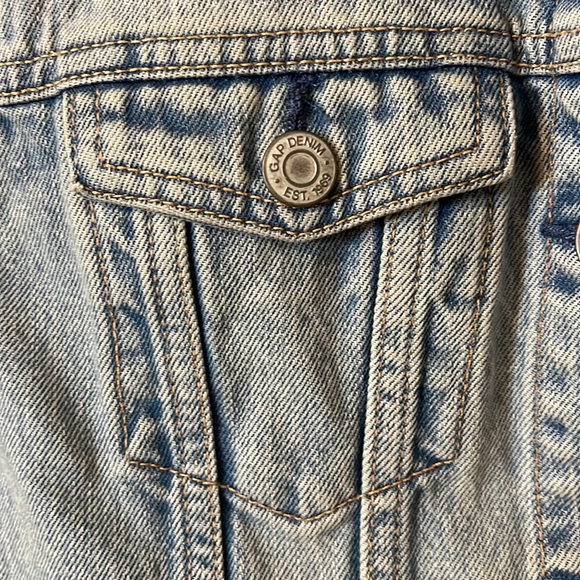 Gap Girls kids size large denim jacket stone washed - Picture 8 of 11